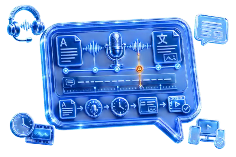 Multimedia localization process illustration